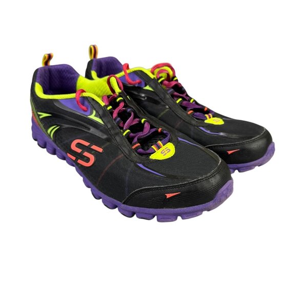 Skechers Flex Shoes Womens 11 Rainbow Neon Colorful Running Athletic 22257 - Picture 4 of 13